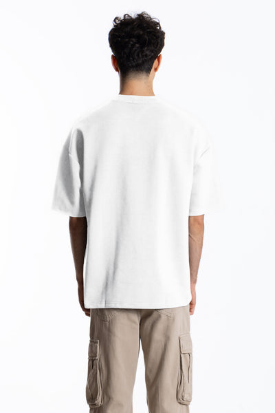 PRINTED MIDWEIGHT COTTON BLEND T-SHIRT