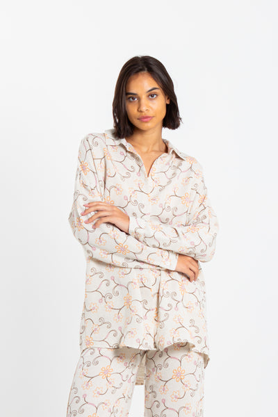 LINEN BLEND SHIRT SET