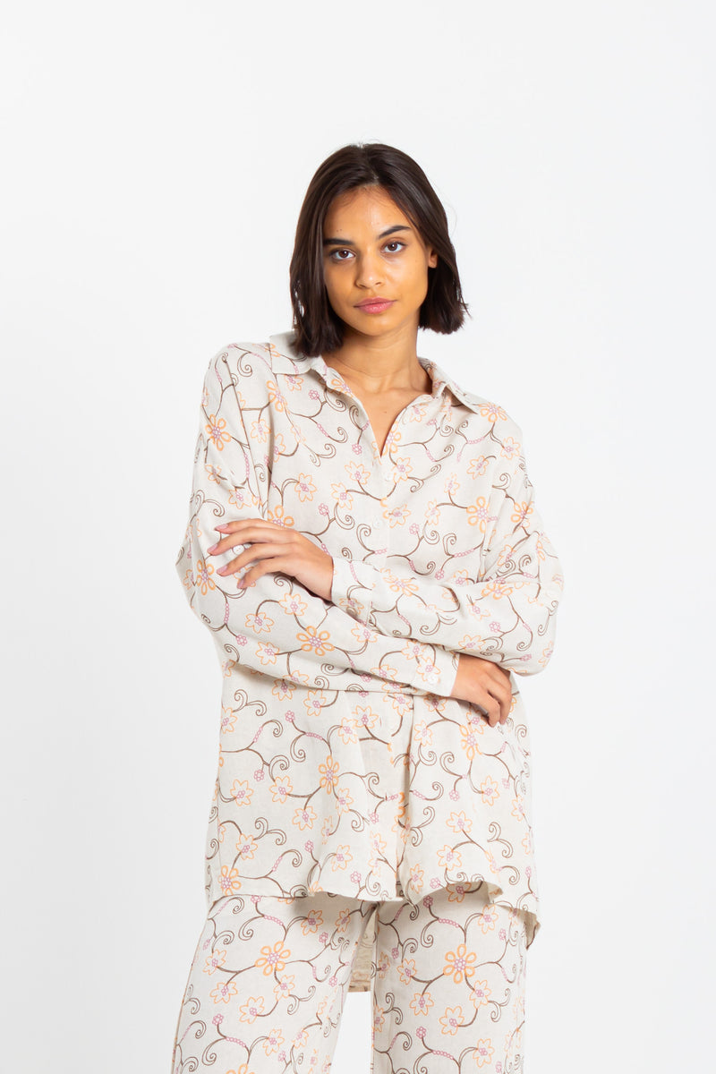 LINEN BLEND SHIRT SET