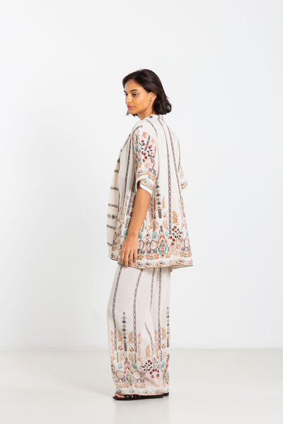 ETHNIC PRINT KIMONO SET