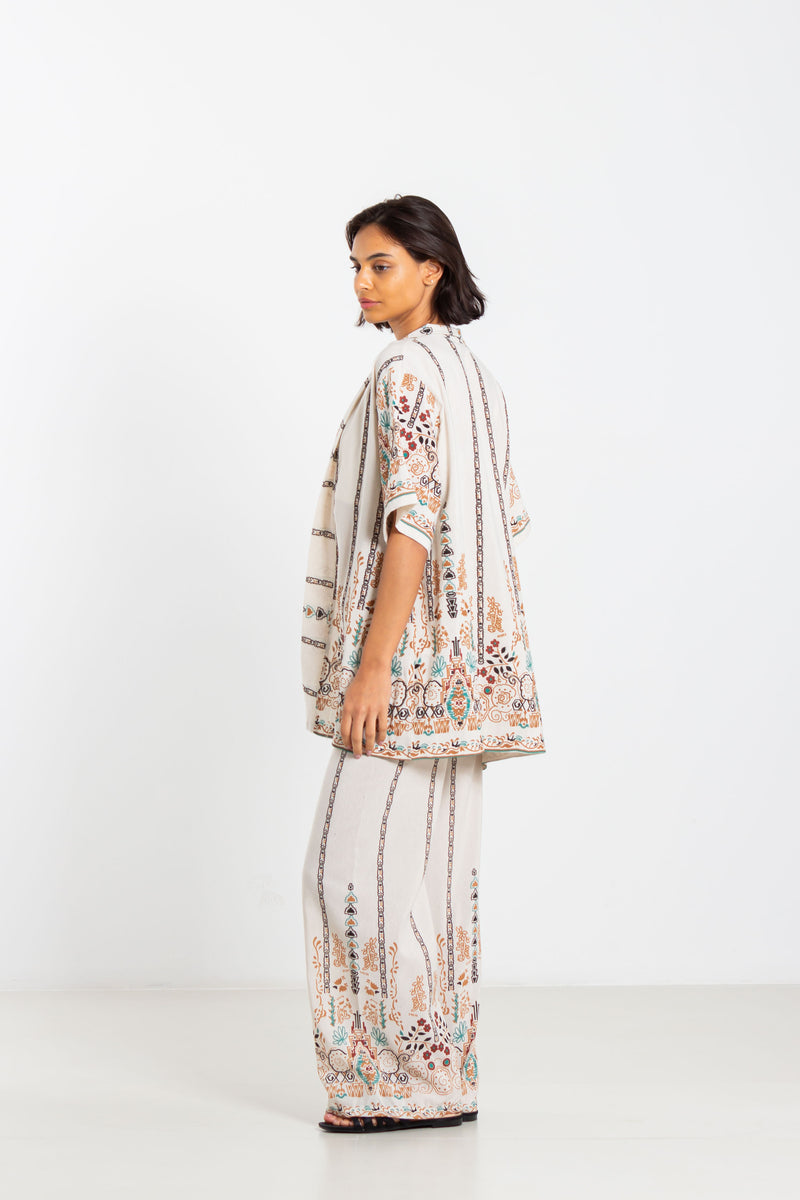 ETHNIC PRINT KIMONO SET