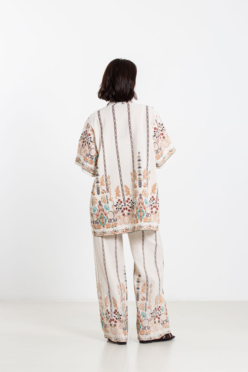 ETHNIC PRINT KIMONO SET