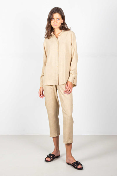 LINEN BLEND SHIRT SET