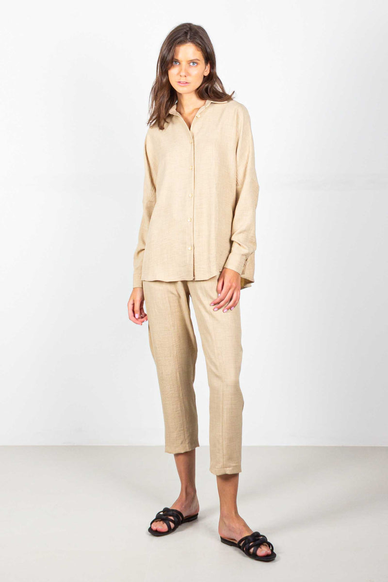 LINEN BLEND SHIRT SET