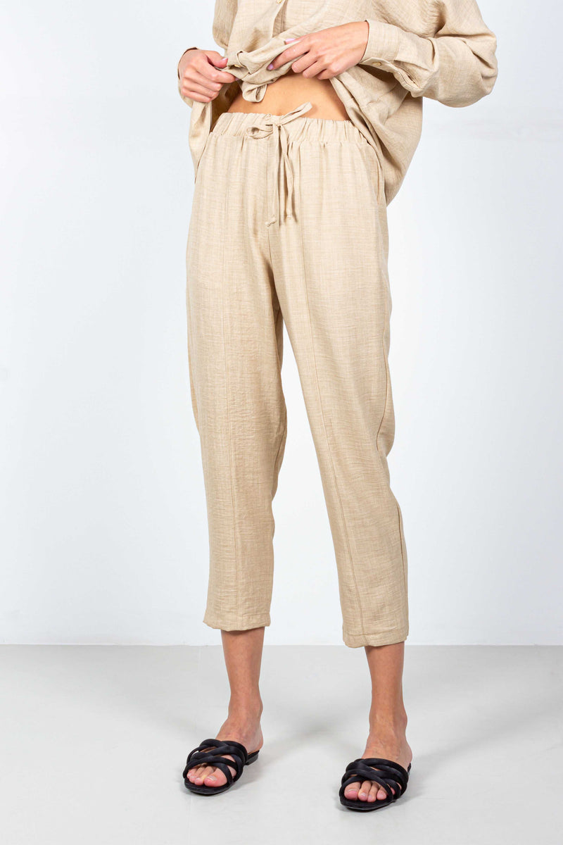 LINEN BLEND SHIRT SET