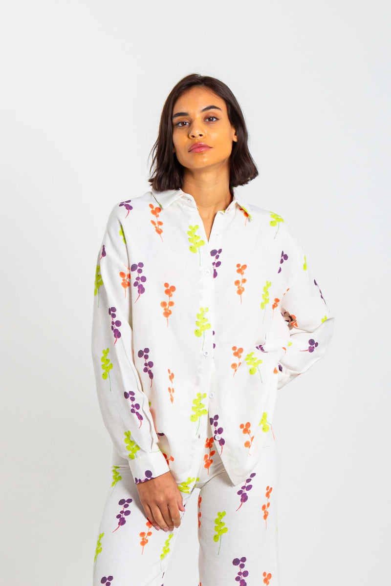 LINEN BLEND SHIRT SET