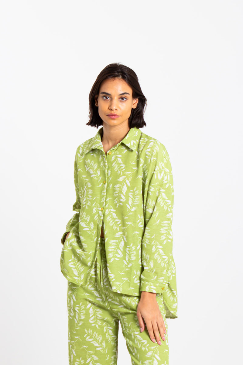 LINEN BLEND SHIRT SET