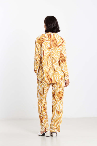 PRINTED SATIN SHIRT SET