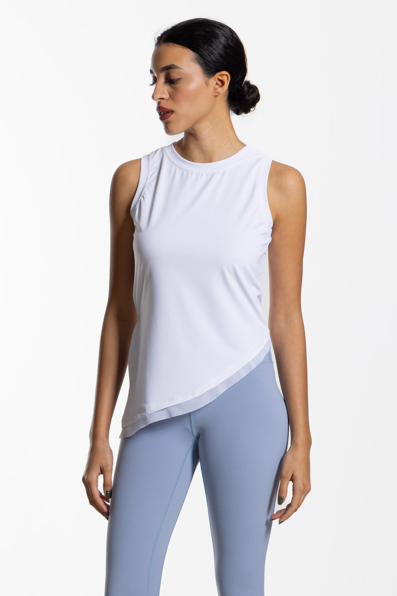 ASYMMETRICAL CUT SOFT TANK TOP