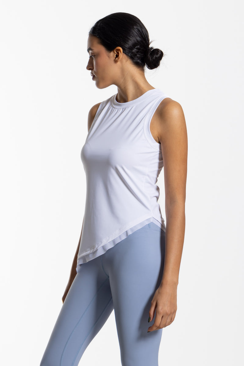 ASYMMETRICAL CUT SOFT TANK TOP
