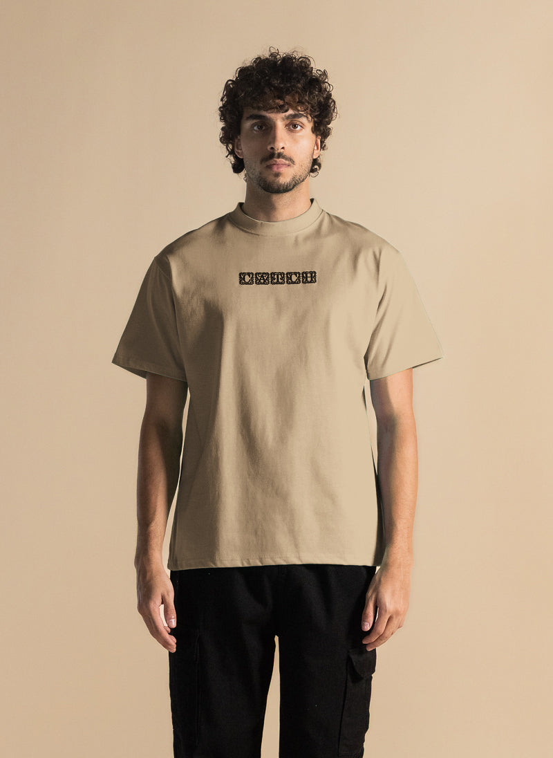 CONTRAST PRINTED COTTON T-SHIRT