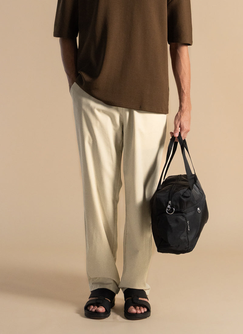 LINEN BLEND COMFORT TROUSERS