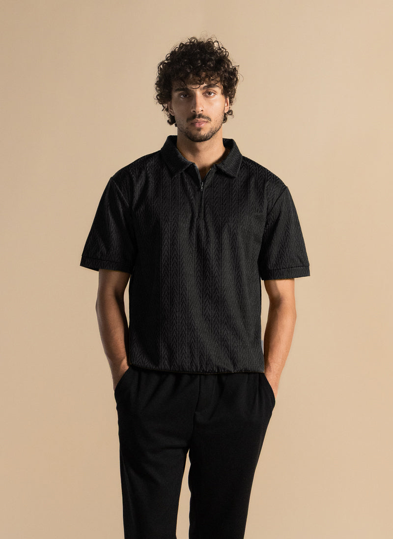 TEXTURED POLO SHIRT