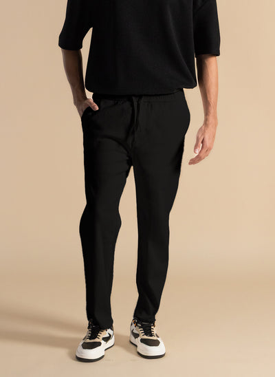 JOGGER WAIST COTTON TROUSERS