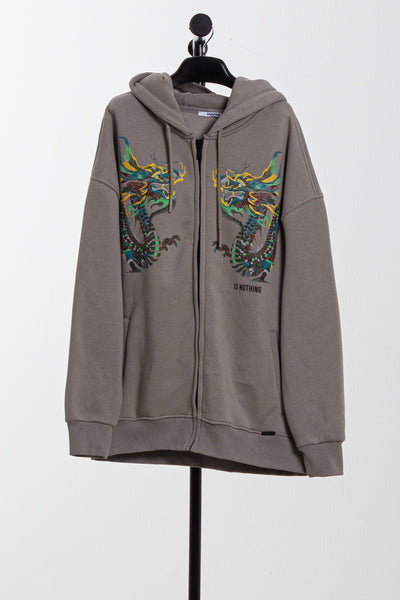EMBROIDERED OVERSIZED HOODIE JACKET