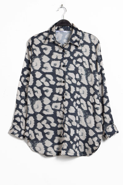 ANIMAL PRINT SATIN SHIRT