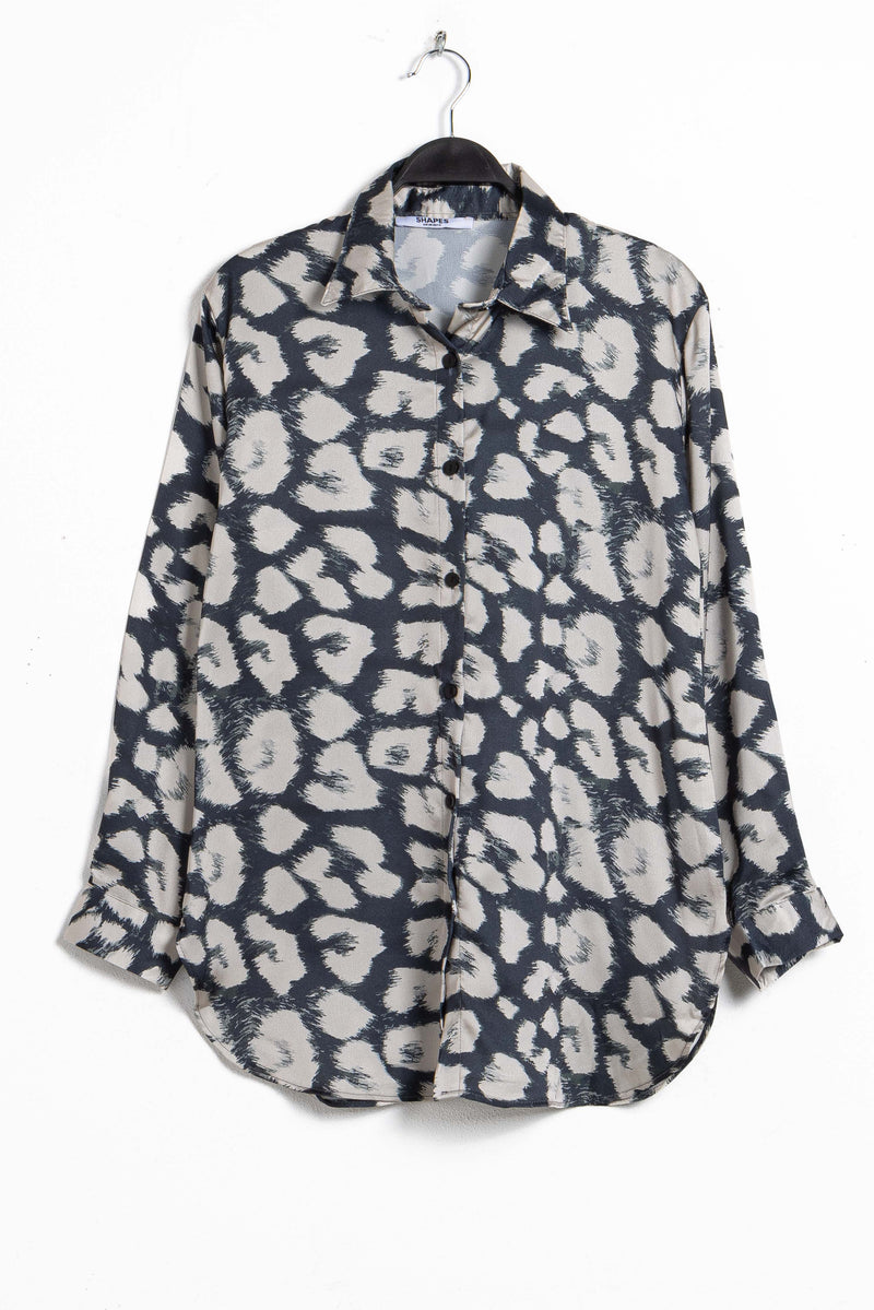 ANIMAL PRINT SATIN SHIRT