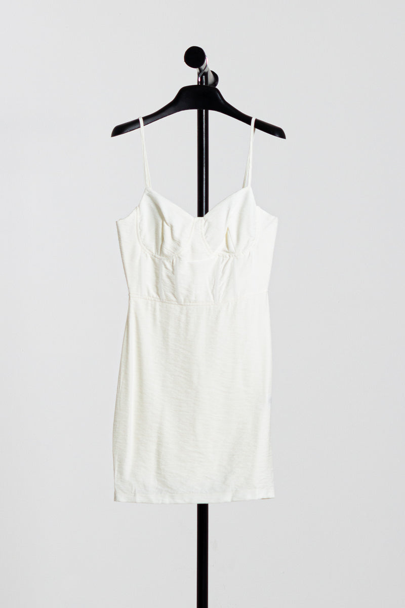 SHORT LINEN BLEND DRESS