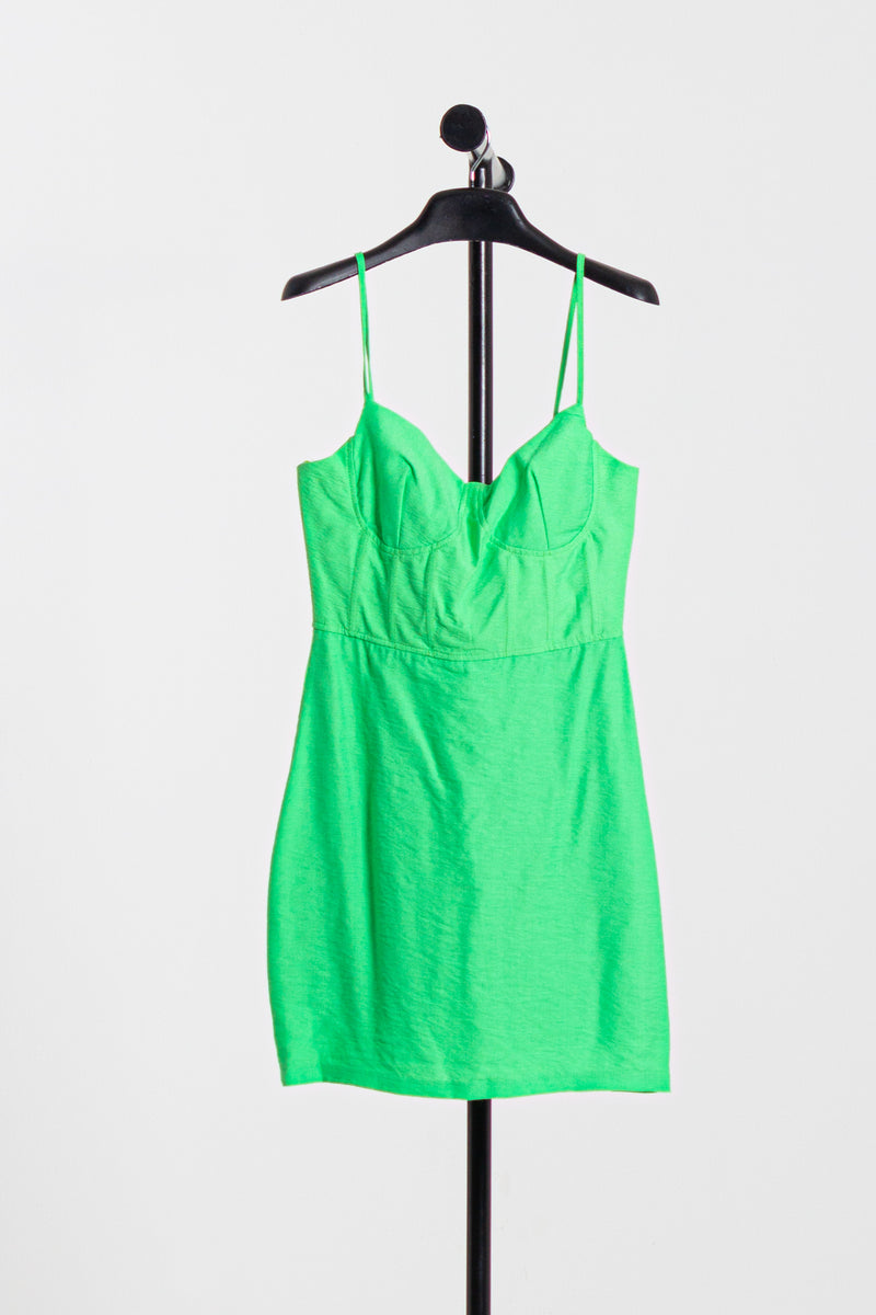 SHORT LINEN BLEND DRESS
