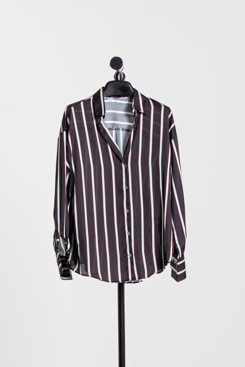 STRIPED SATIN SHIRT