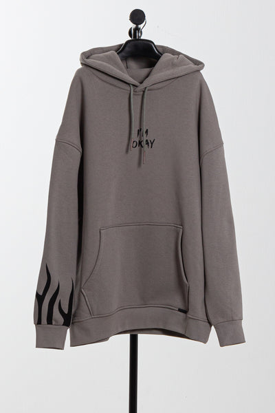 CONTRAST PRINT HOODIE