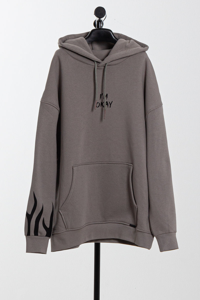 CONTRAST PRINT HOODIE