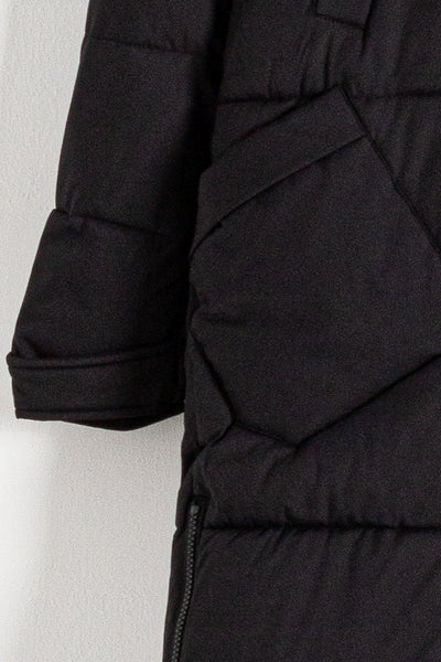 WIND PROTECTION HOODED LONG PUFFER JACKET
