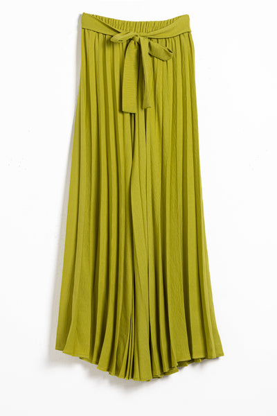 PLEATED WIDE-LEG TROUSERS