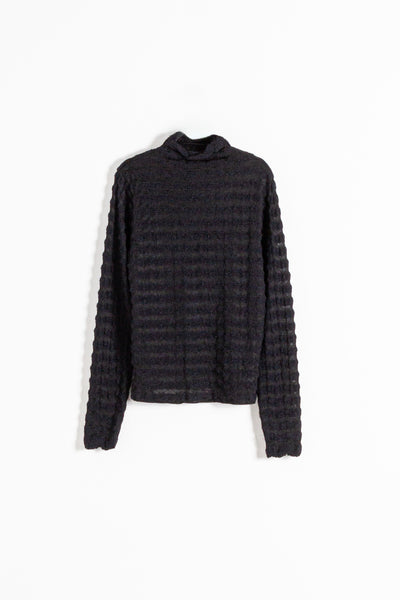 HIGH NECK TEXTURED TOP