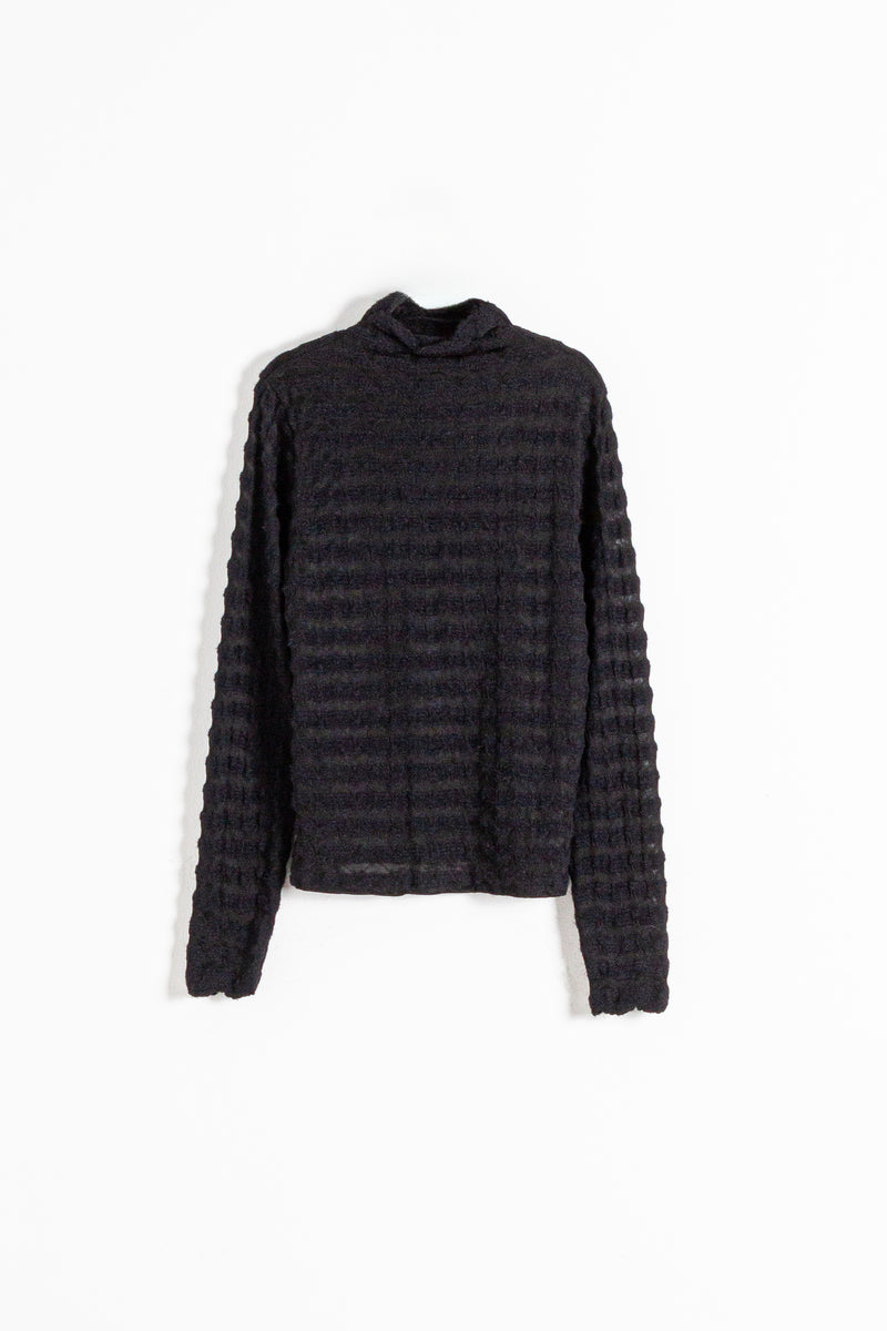 HIGH NECK TEXTURED TOP