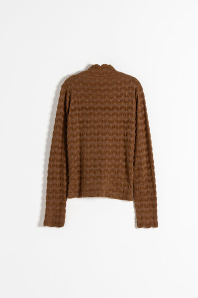 HIGH NECK TEXTURED TOP