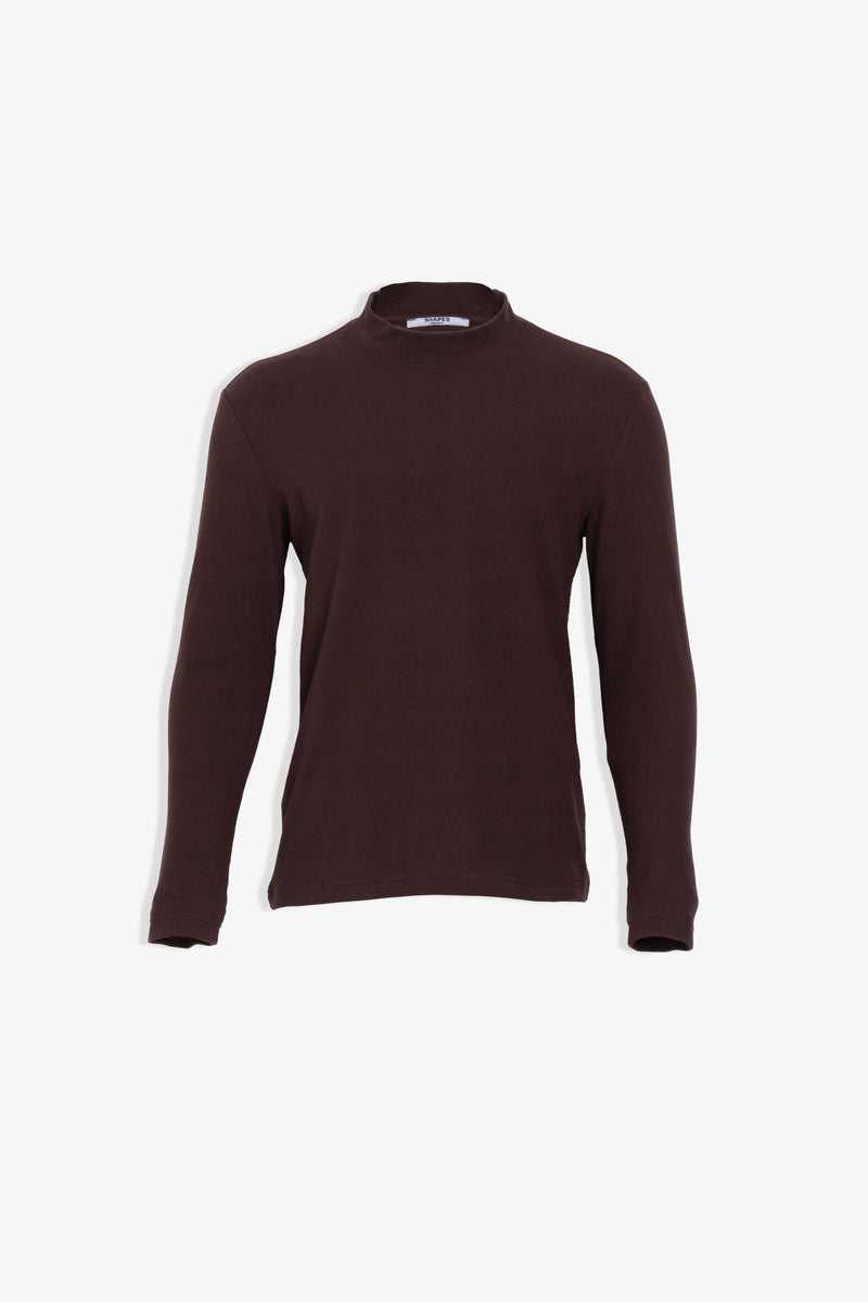 TEXTURED MOCK NECK SWEATER