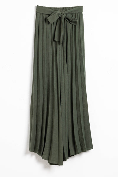 PLEATED WIDE-LEG TROUSERS