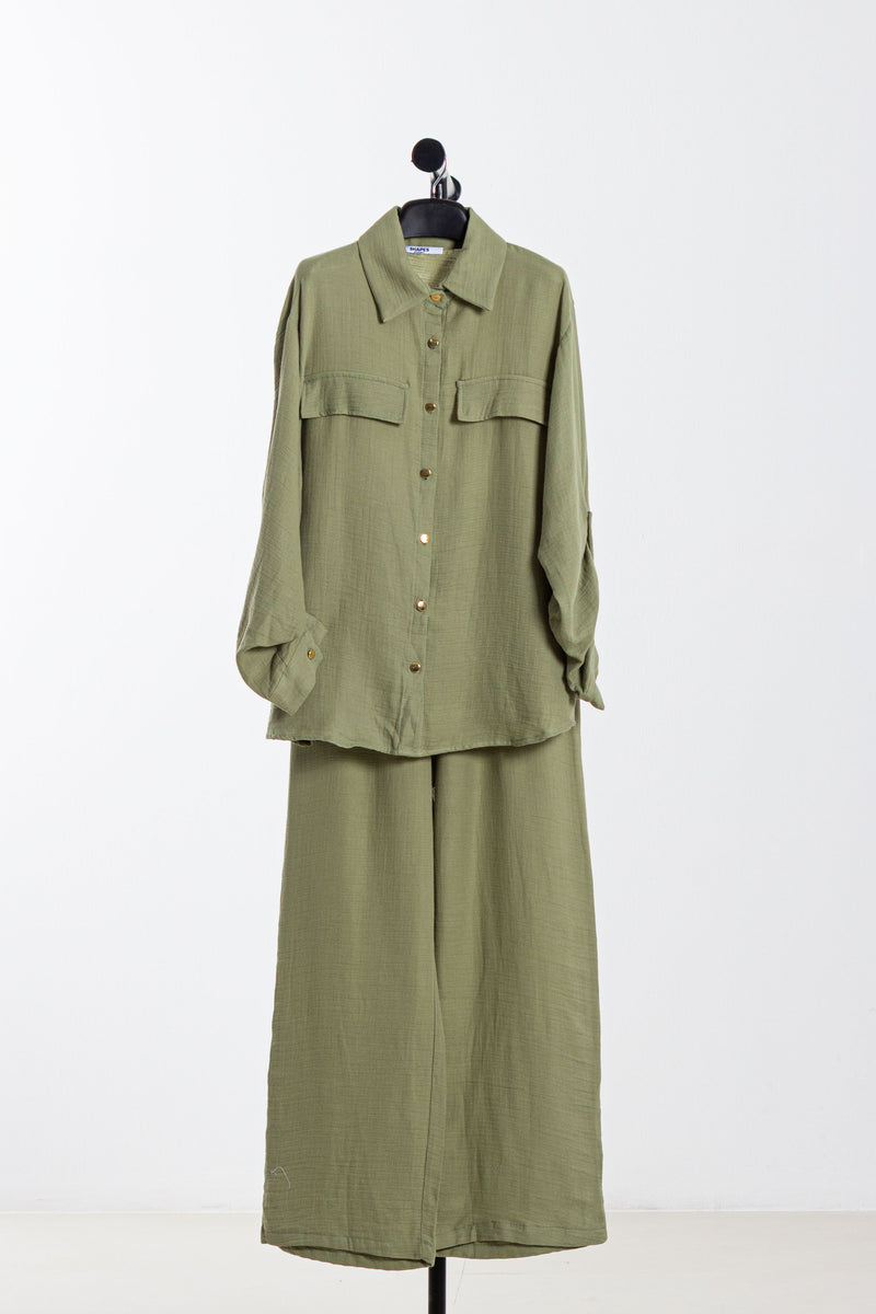 LINEN SHIRT SET WITH POCKETS