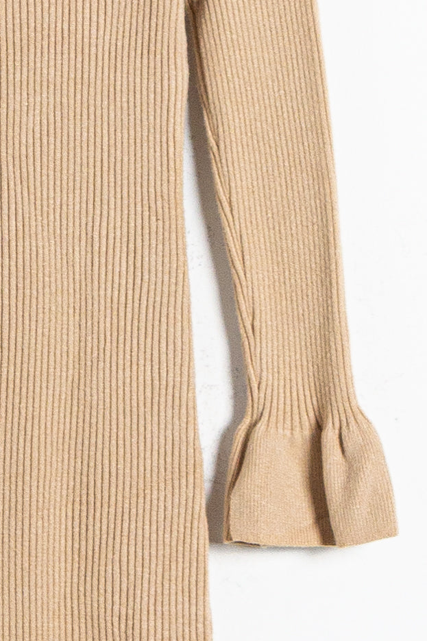 DETAILED KNIT SLIT DRESS