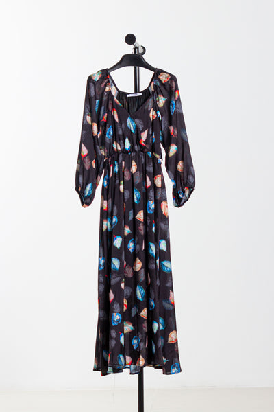 PRINTED CHIFFON MIDI DRESS