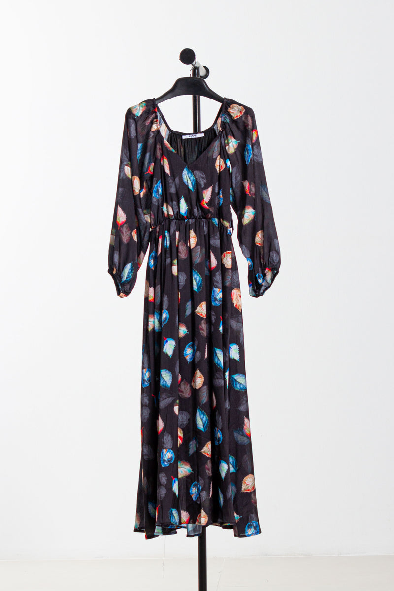 PRINTED CHIFFON MIDI DRESS