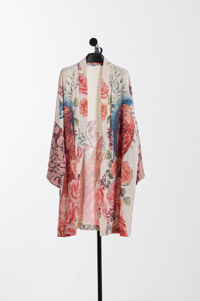 PRINTED LINEN KIMONO