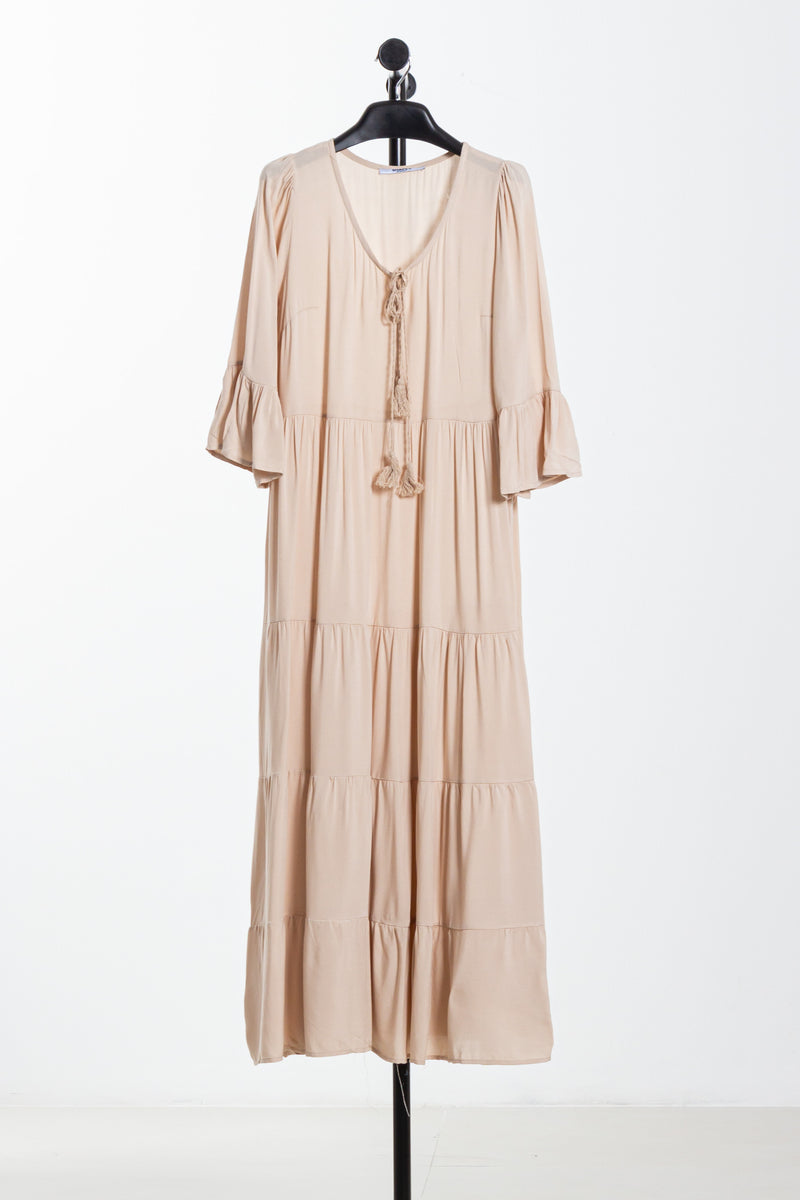 DETAILED FLARE MIDI DRESS