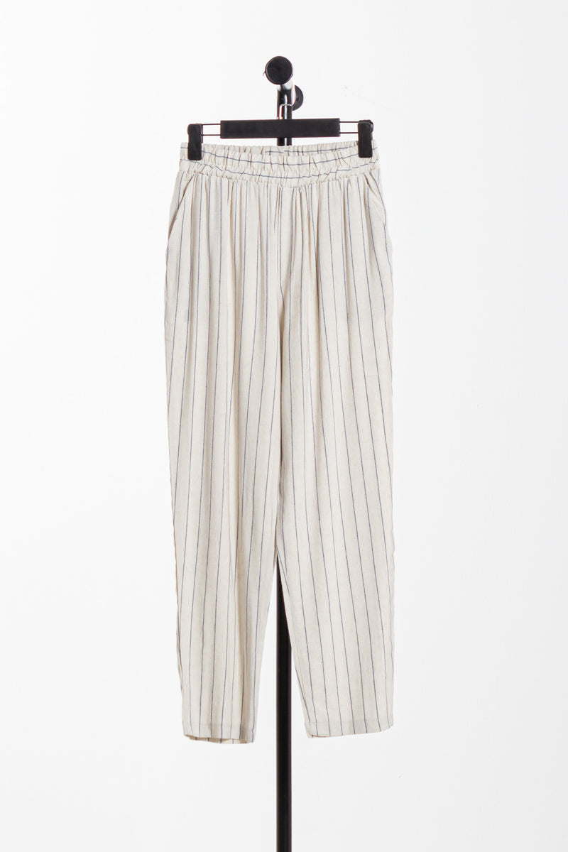 STRIPED JOGGER WAIST TROUSERS