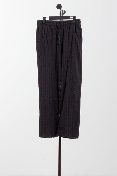 STRIPED LINEN BLEND TROUSERS