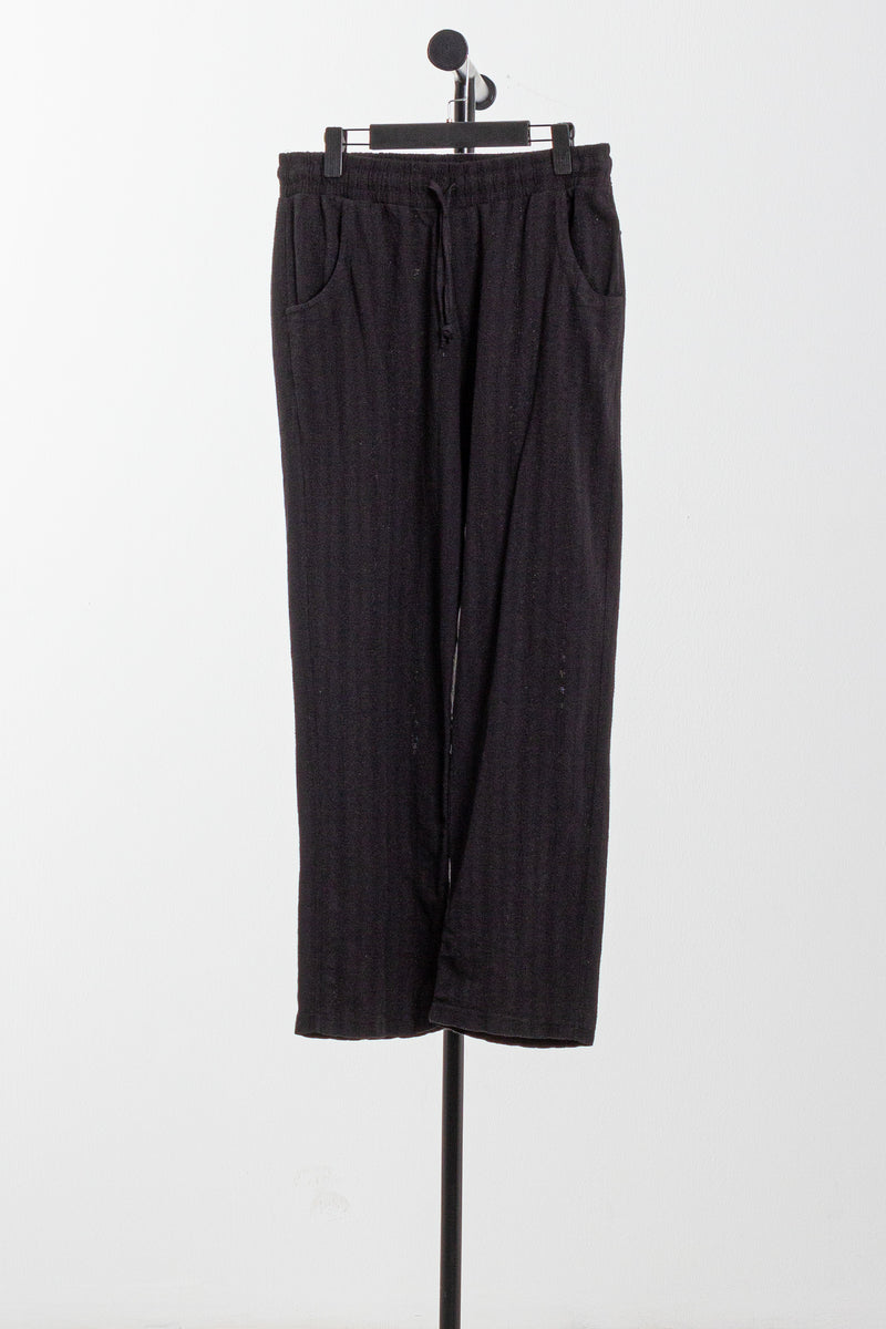 STRIPED LINEN BLEND TROUSERS