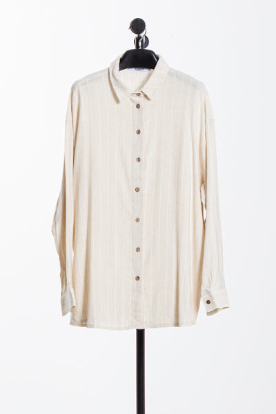 STRIPED LINEN BLEND SHIRT