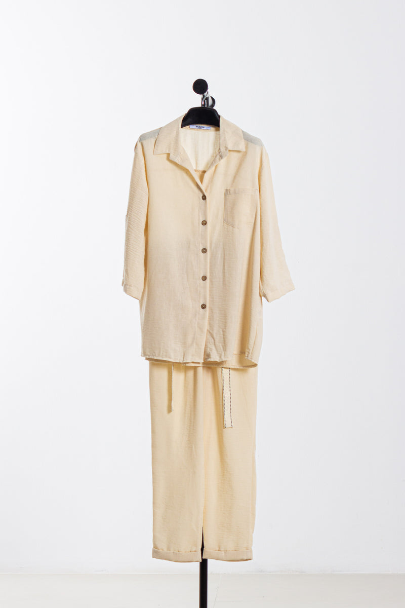 LINEN BLEND SHIRT SET