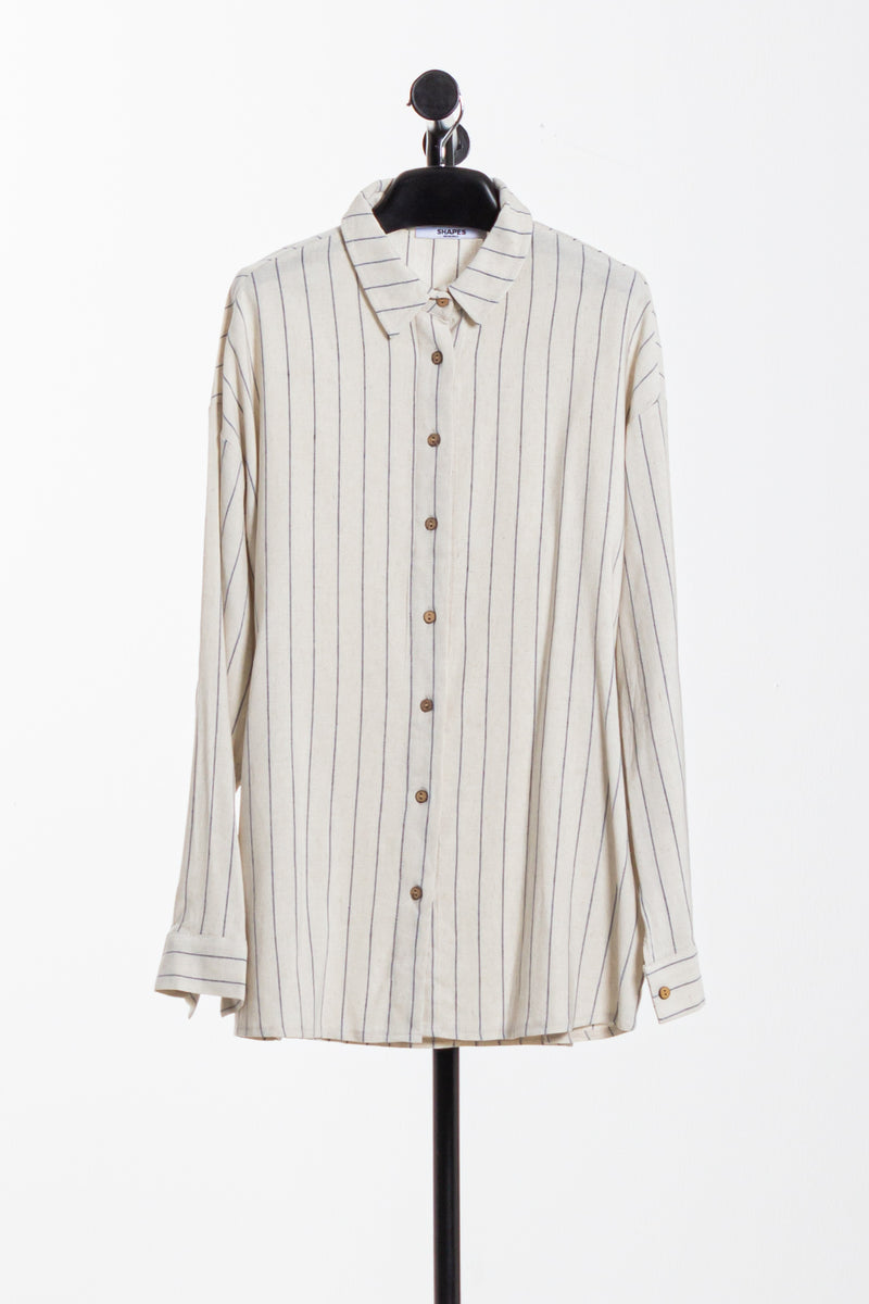 STRIPED LINEN BLEND SHIRT