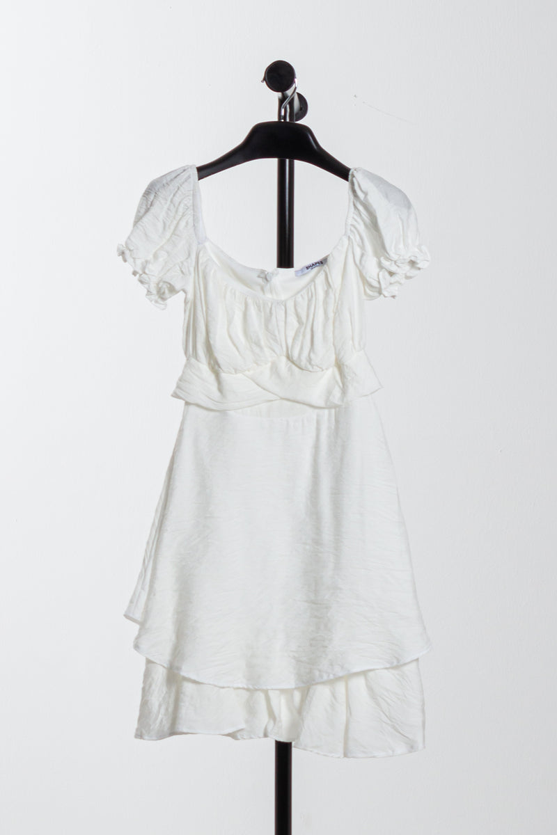 VOLUMINOUS OFF THE SHOULDER DRESS