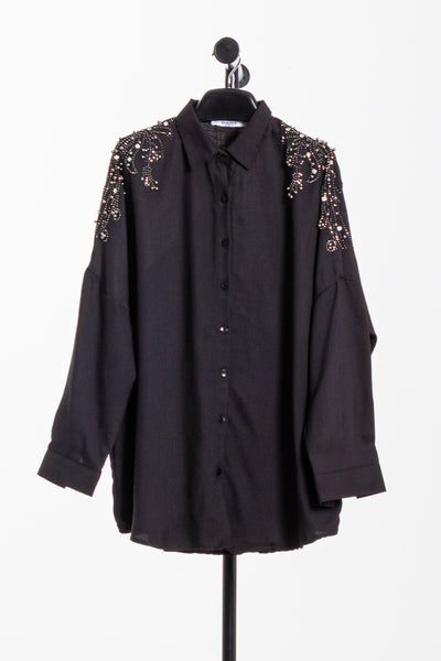 LINEN BLEND DETAILED SHIRT