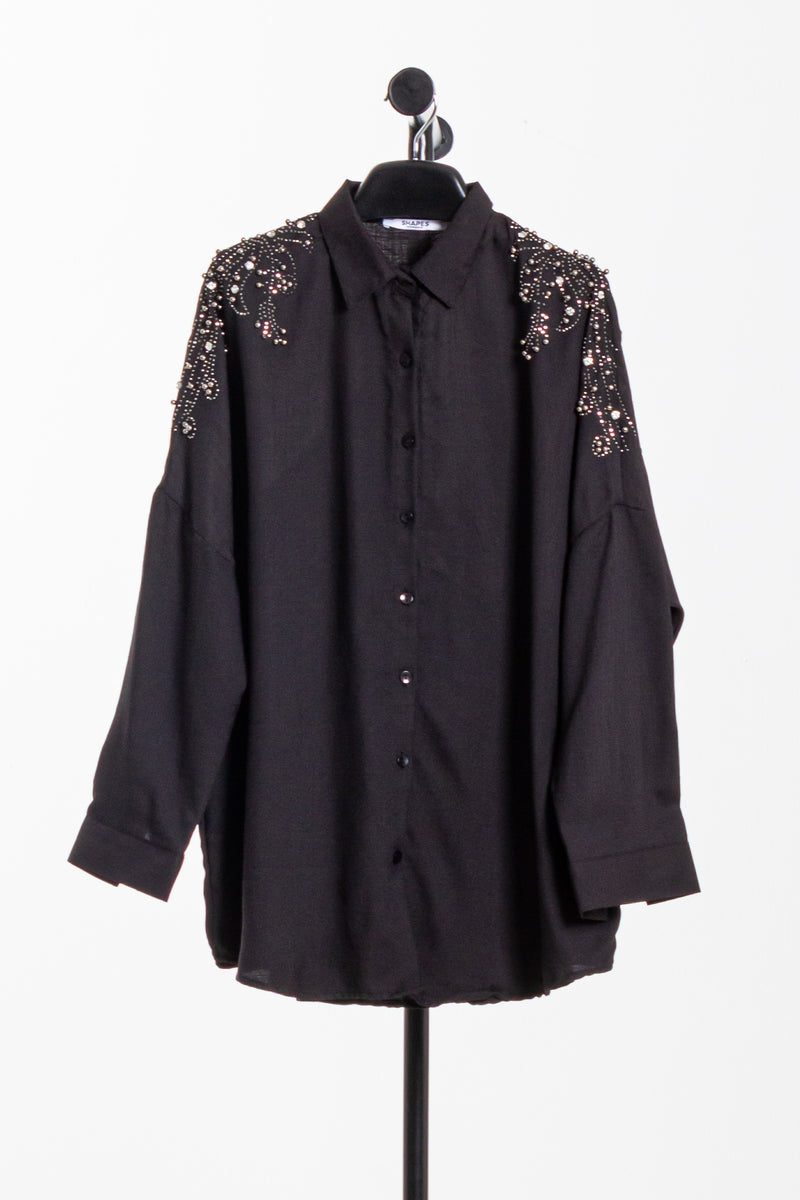LINEN BLEND DETAILED SHIRT