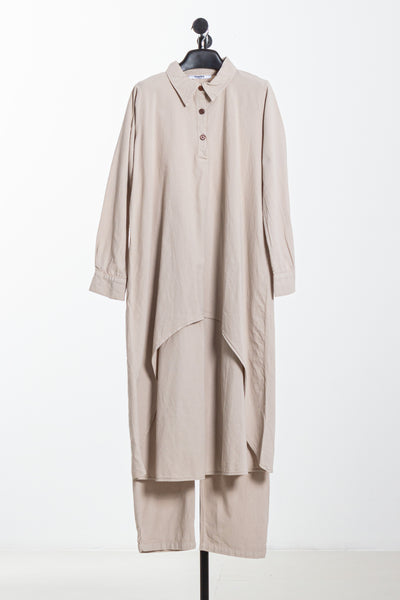 HEAVY COTTON LONG SHIRT SET