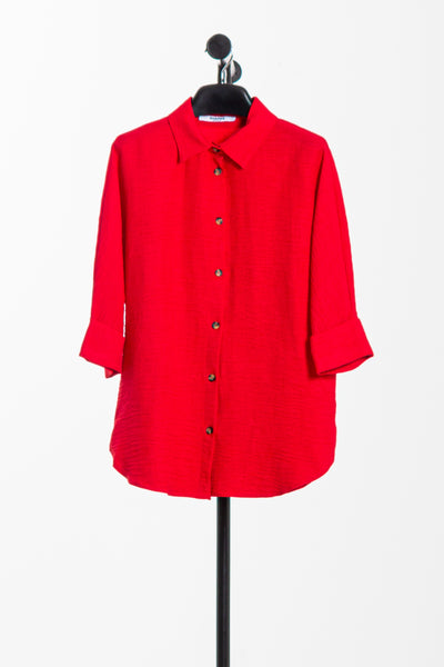 TEXTURED LINEN BLEND SHIRT
